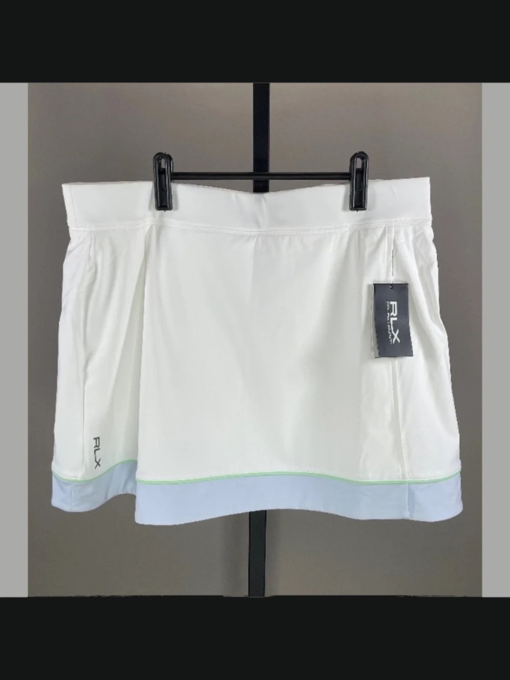 NEW Ralph Lauren RLX Skirt Womens XL white blue golf skort sports athletic
